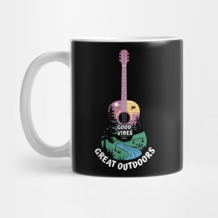 Good Vibes Great Outdoors Guitar Nature Design Mug